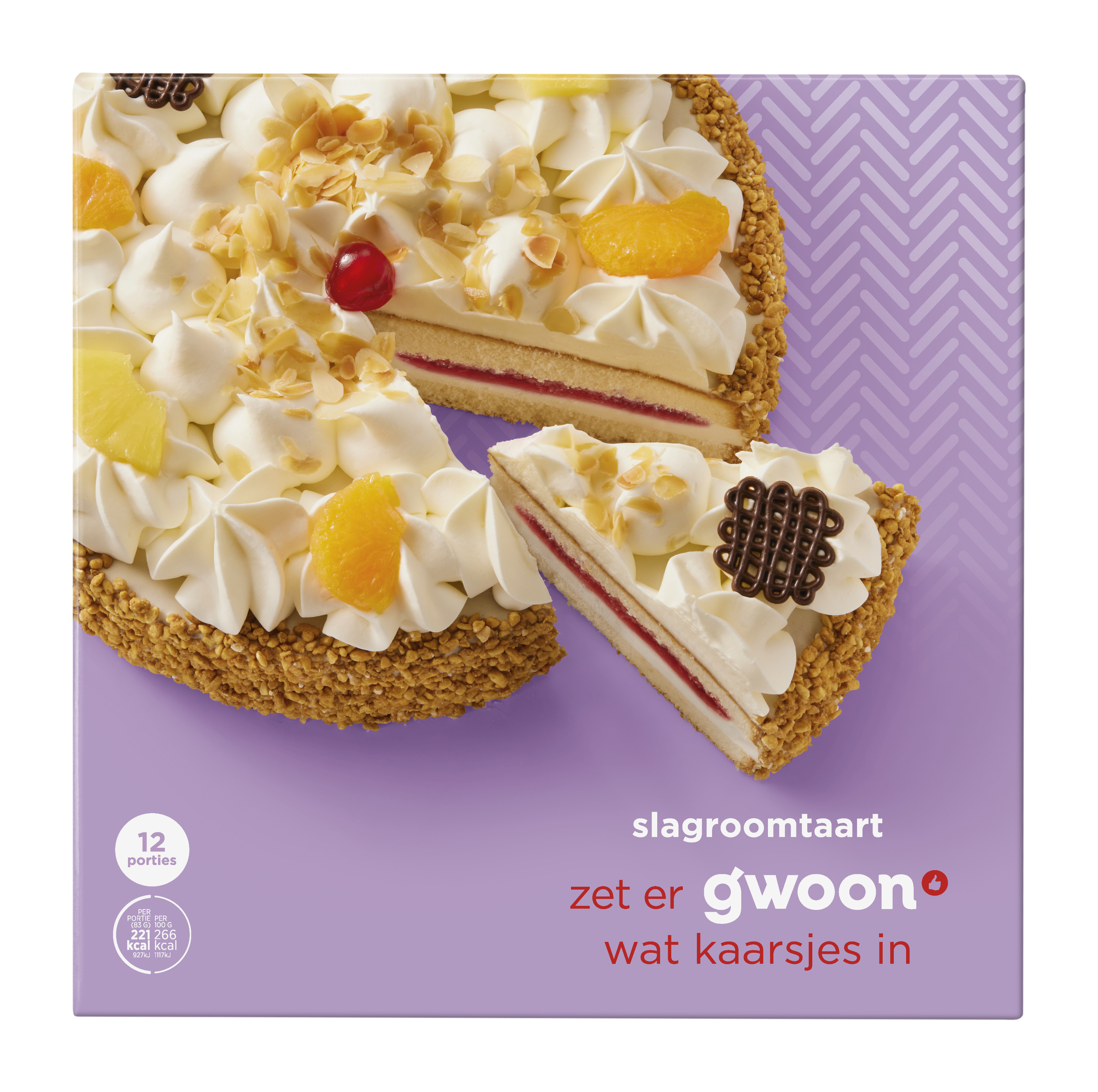 Slagroomtaart 12 porties