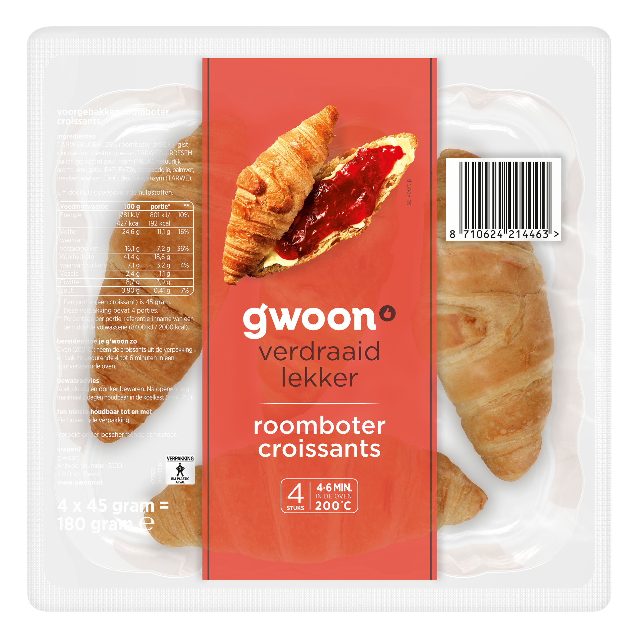 Roomboter croissants afbak 4st