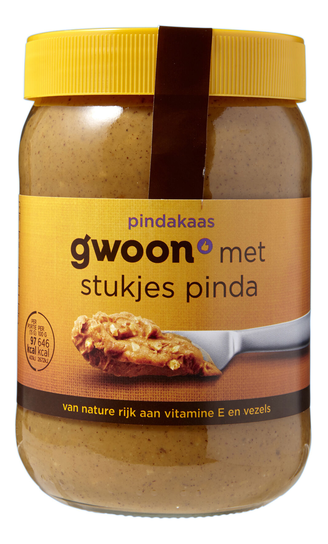 Pindakaas met stukjes pinda