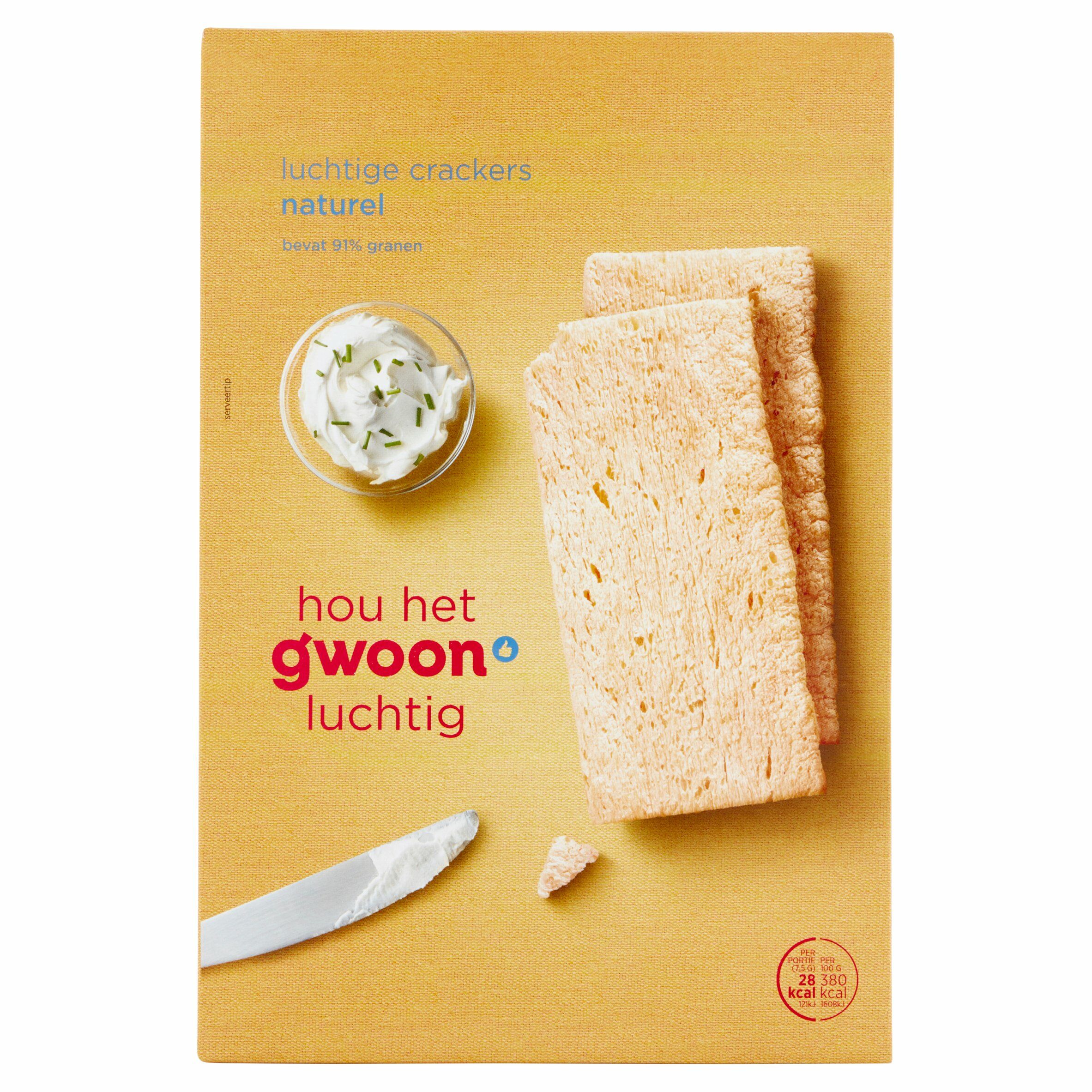 Luchtige crackers naturel