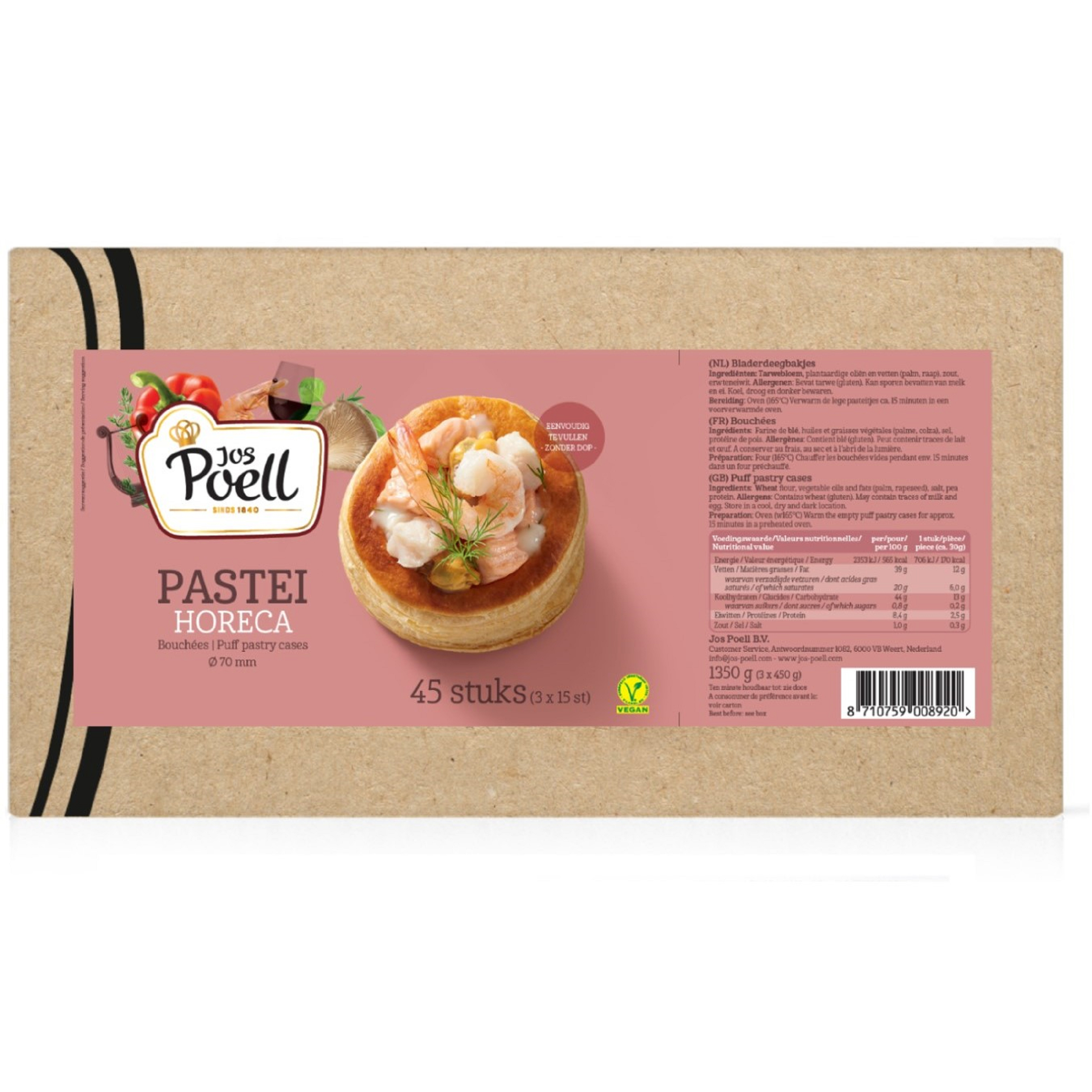 Pasteibakje rond 7 cm