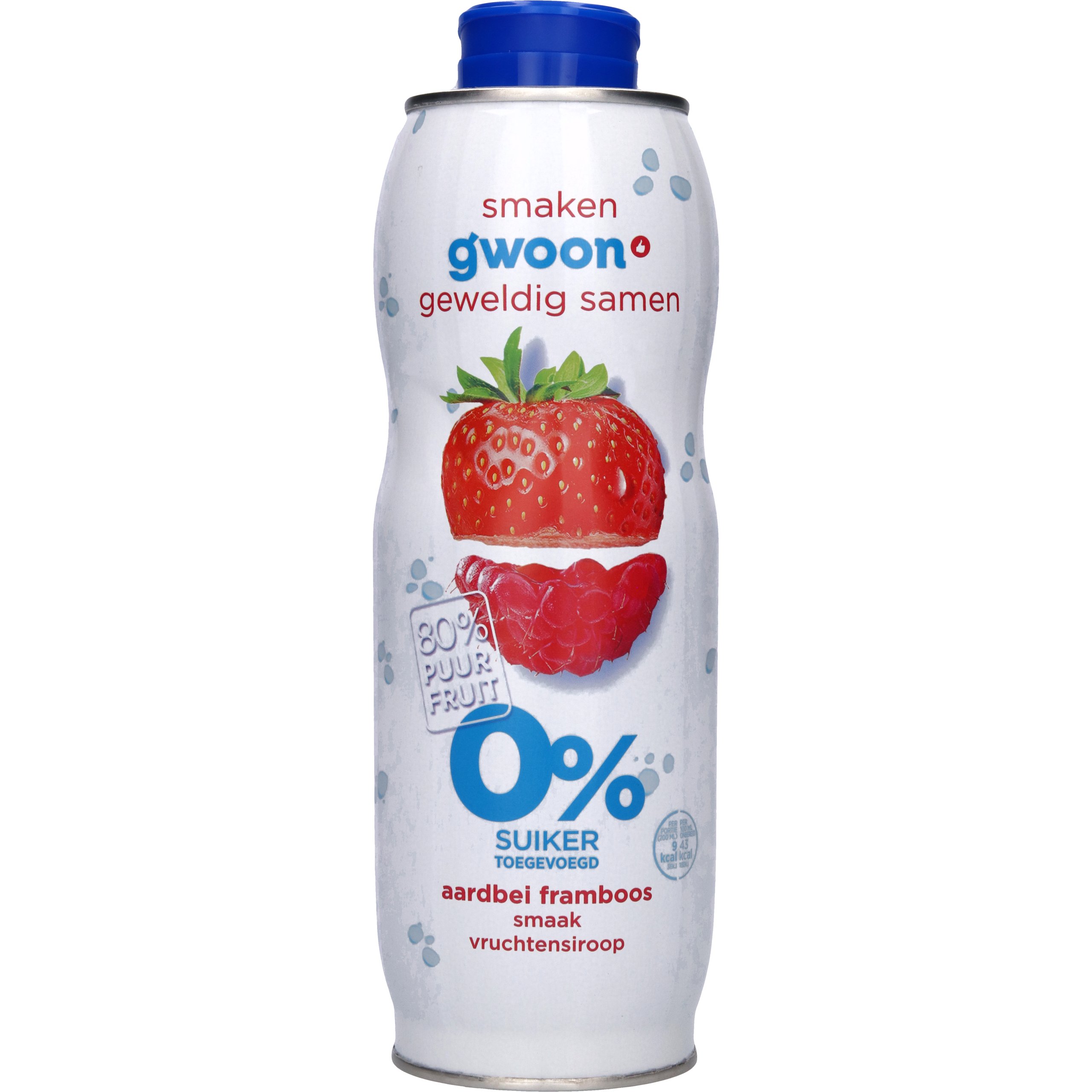 Siroop aardbei/framboos 0% suiker toegevoegd