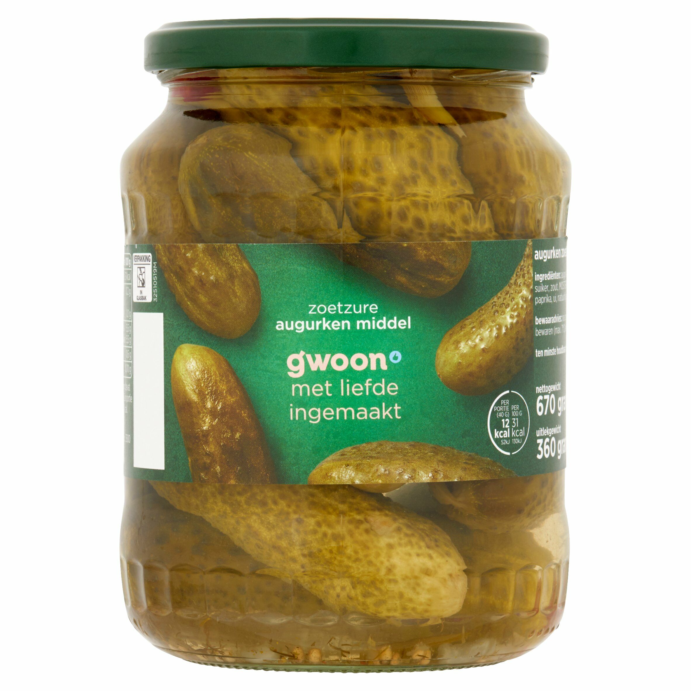 Augurken zoetzuur middel