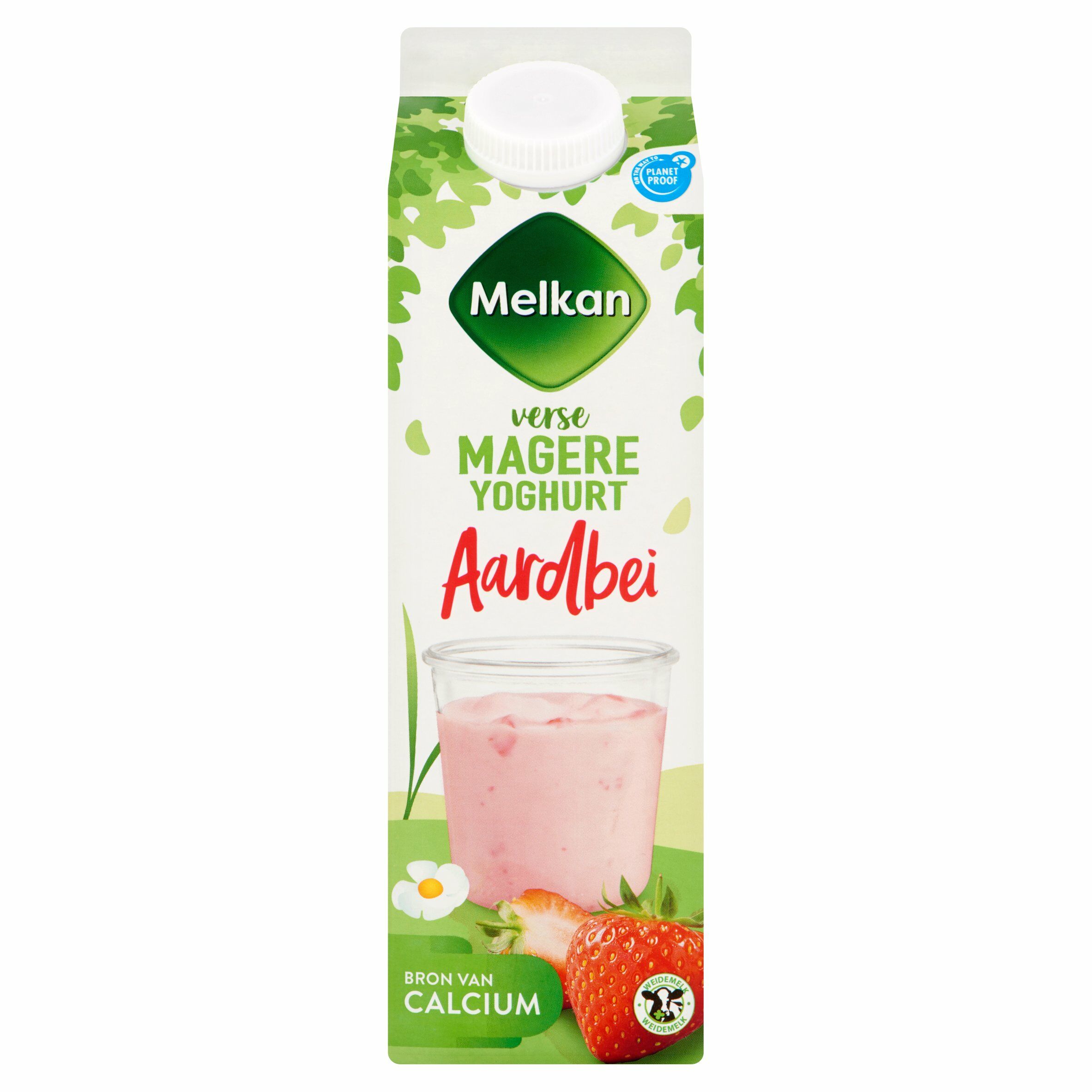 Magere yoghurt aardbei