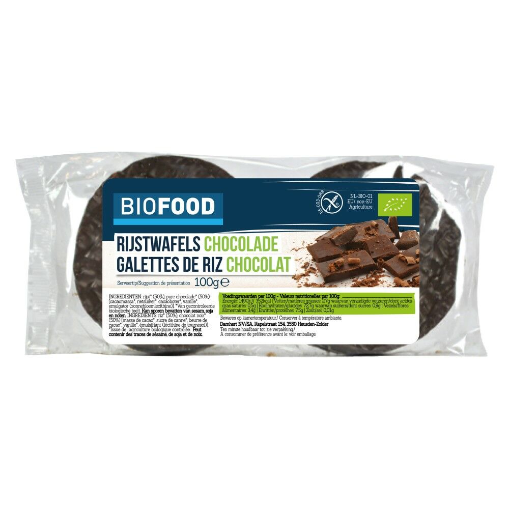 Rijstwafels chocolade bio
