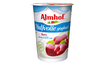 Halfvolle yoghurt kers
